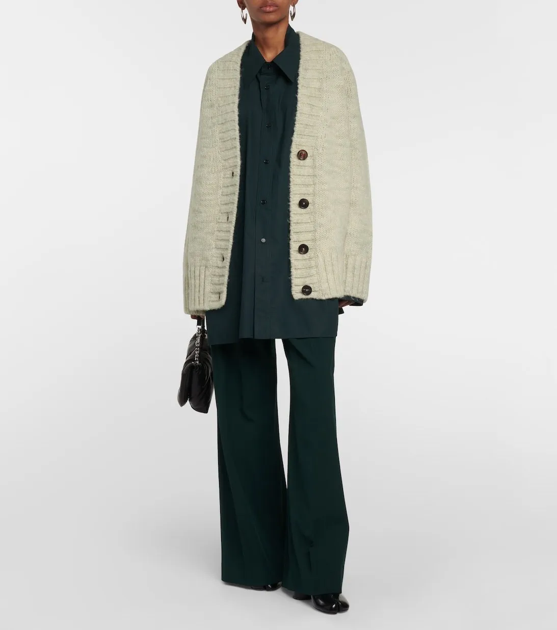 Maison Margiela  |Casual Style Wool Long Sleeves Cotton Oversized Cardigans