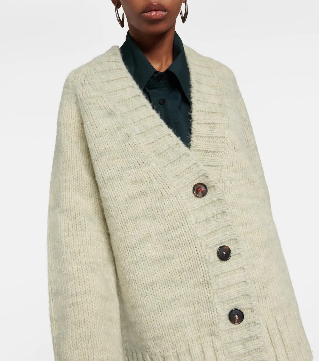 Maison Margiela  |Casual Style Wool Long Sleeves Cotton Oversized Cardigans