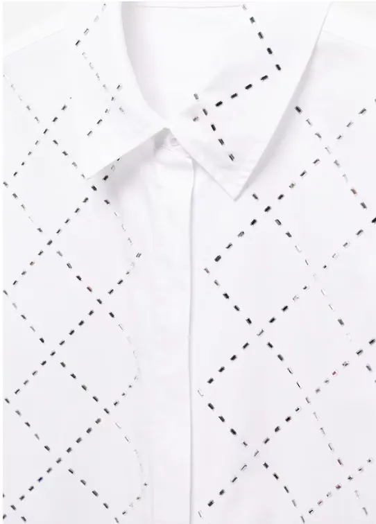 MANGO  |Cotton strass shirt