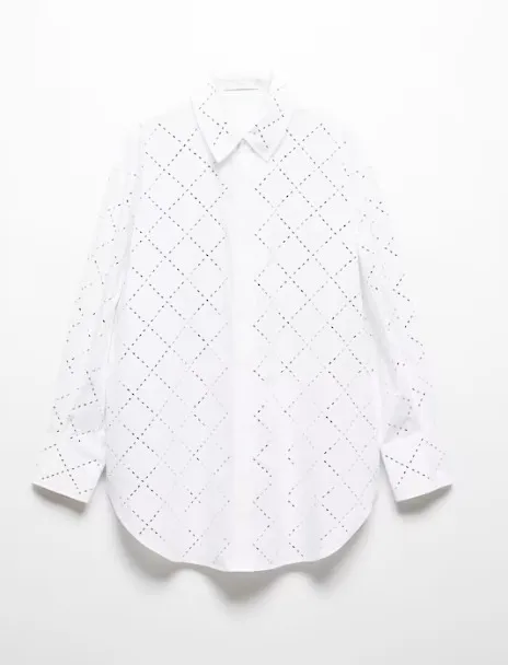 MANGO  |Cotton strass shirt