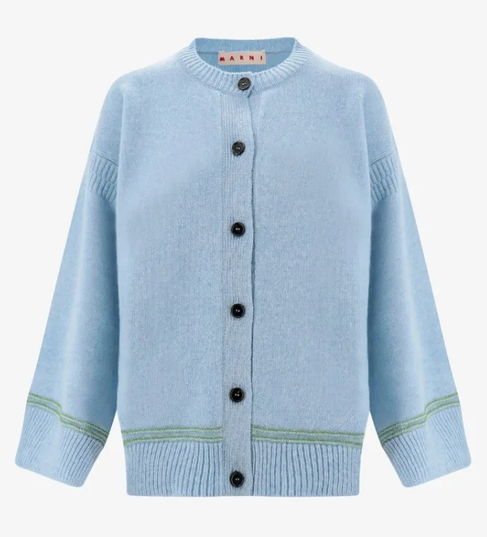 MARNI  |Wool Street Style Long Sleeves Logo Cardigans