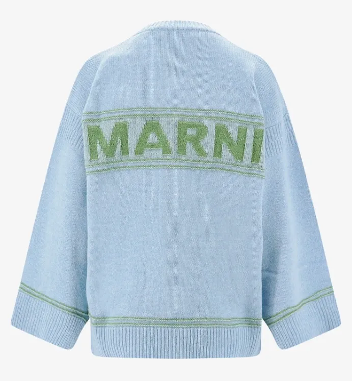 MARNI  |Wool Street Style Long Sleeves Logo Cardigans