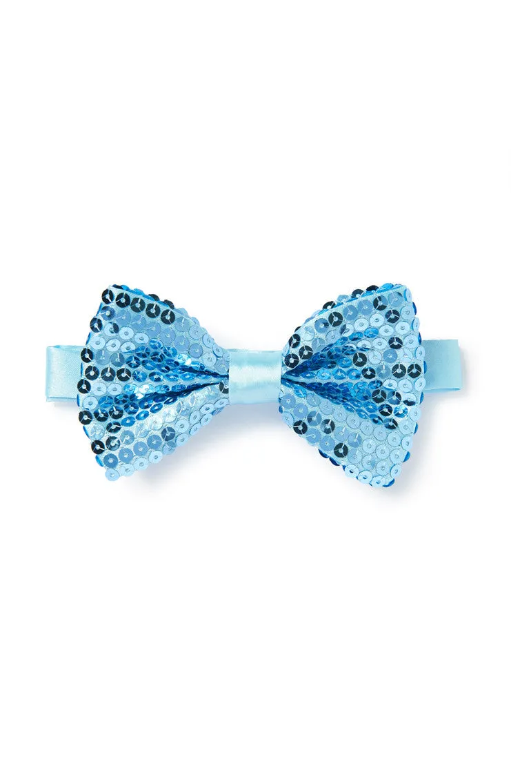 Men's Sequin Bow Tie - Light Blue