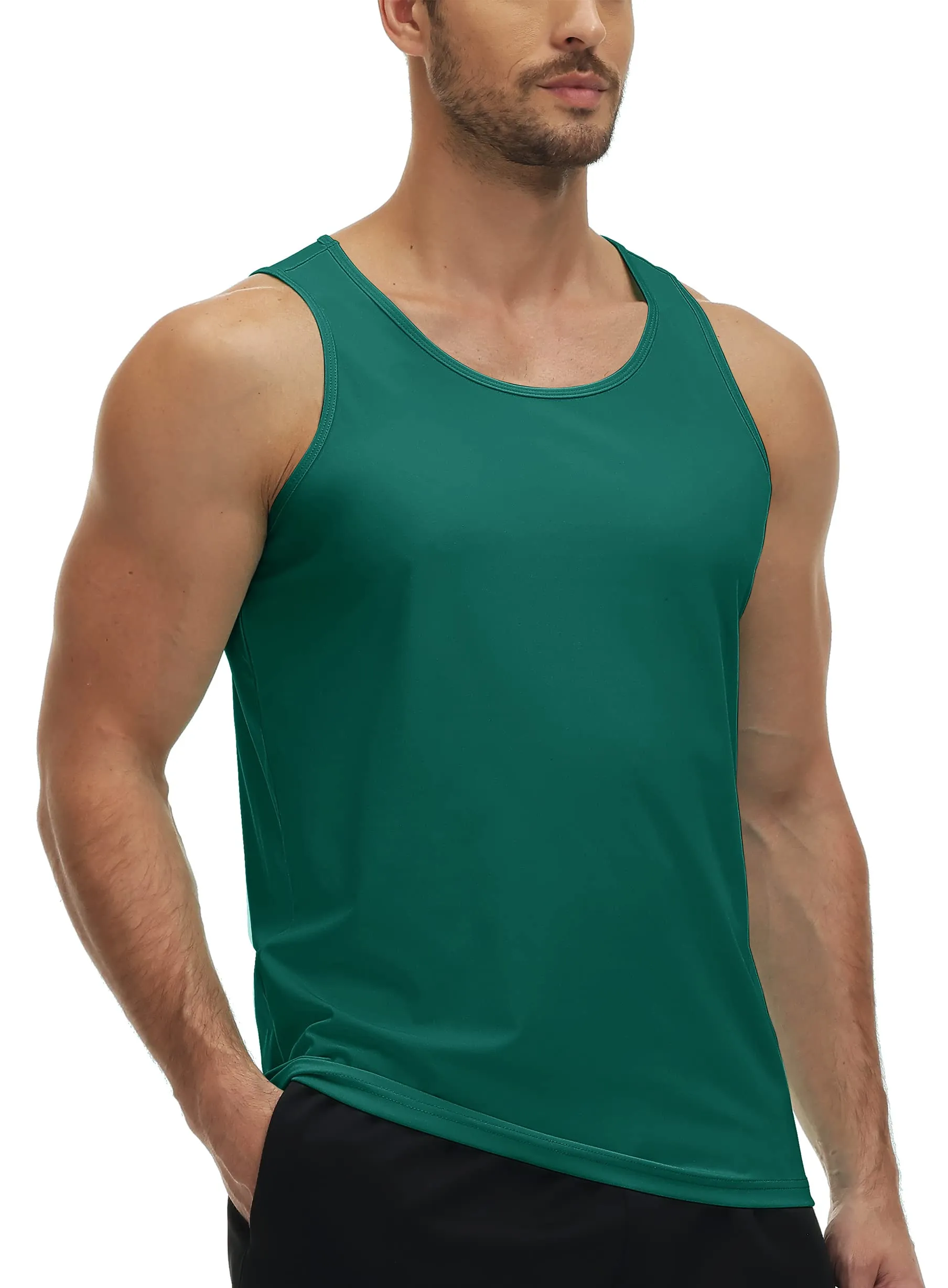 Mens Tank Tops UPF50+ Tank Top Quick Dry Sleeveless T-shirts Mens Summer Gym Fitness Running Tee Sports Vest Swim Trainning tshi