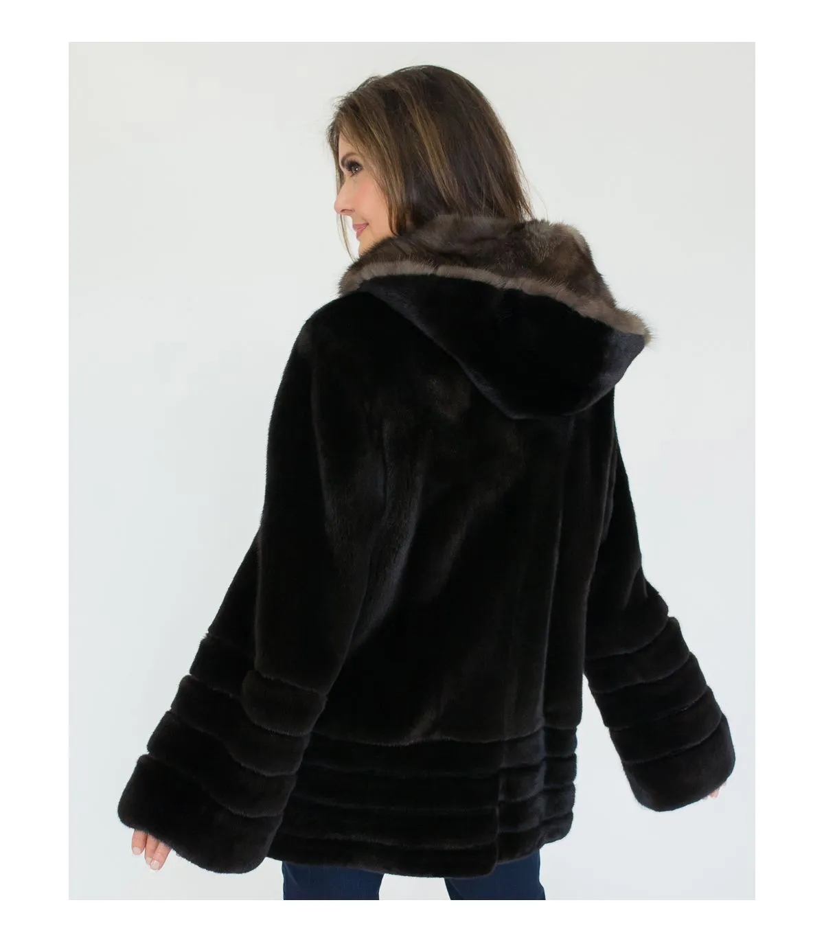 Mink Coat with Sable Fur Hood at FurSource.com