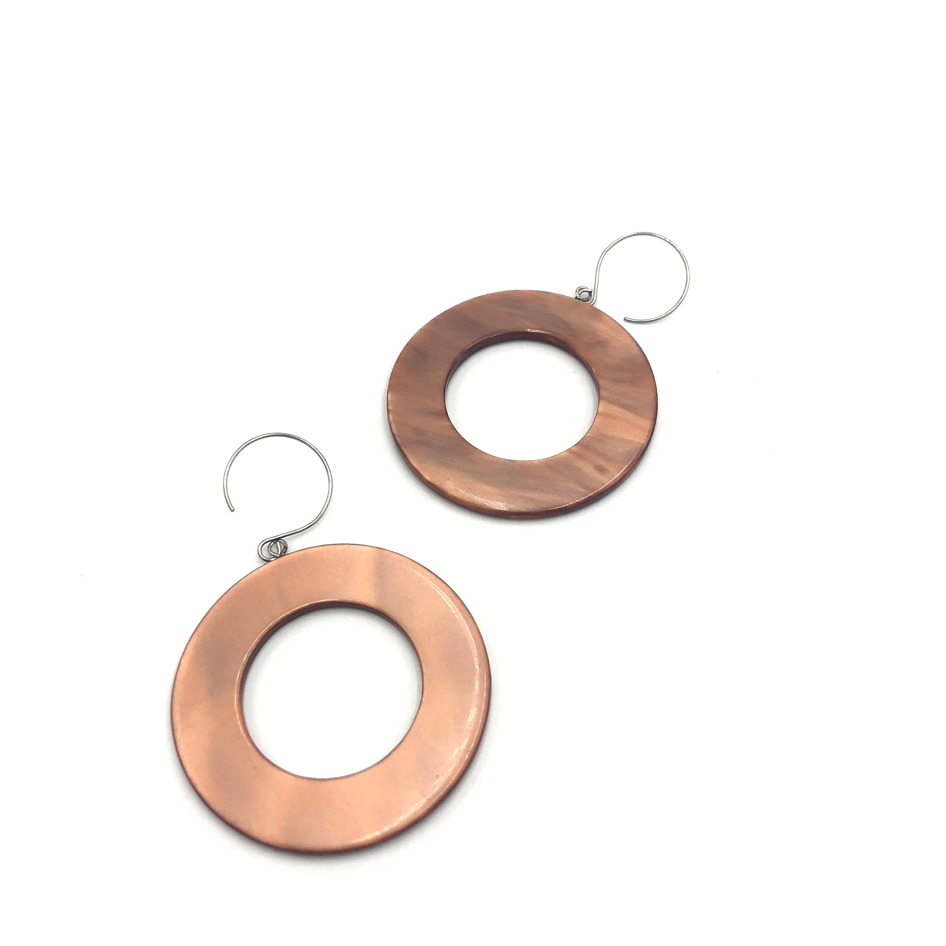 Mink Silk Jumbo Donut Drop Earrings