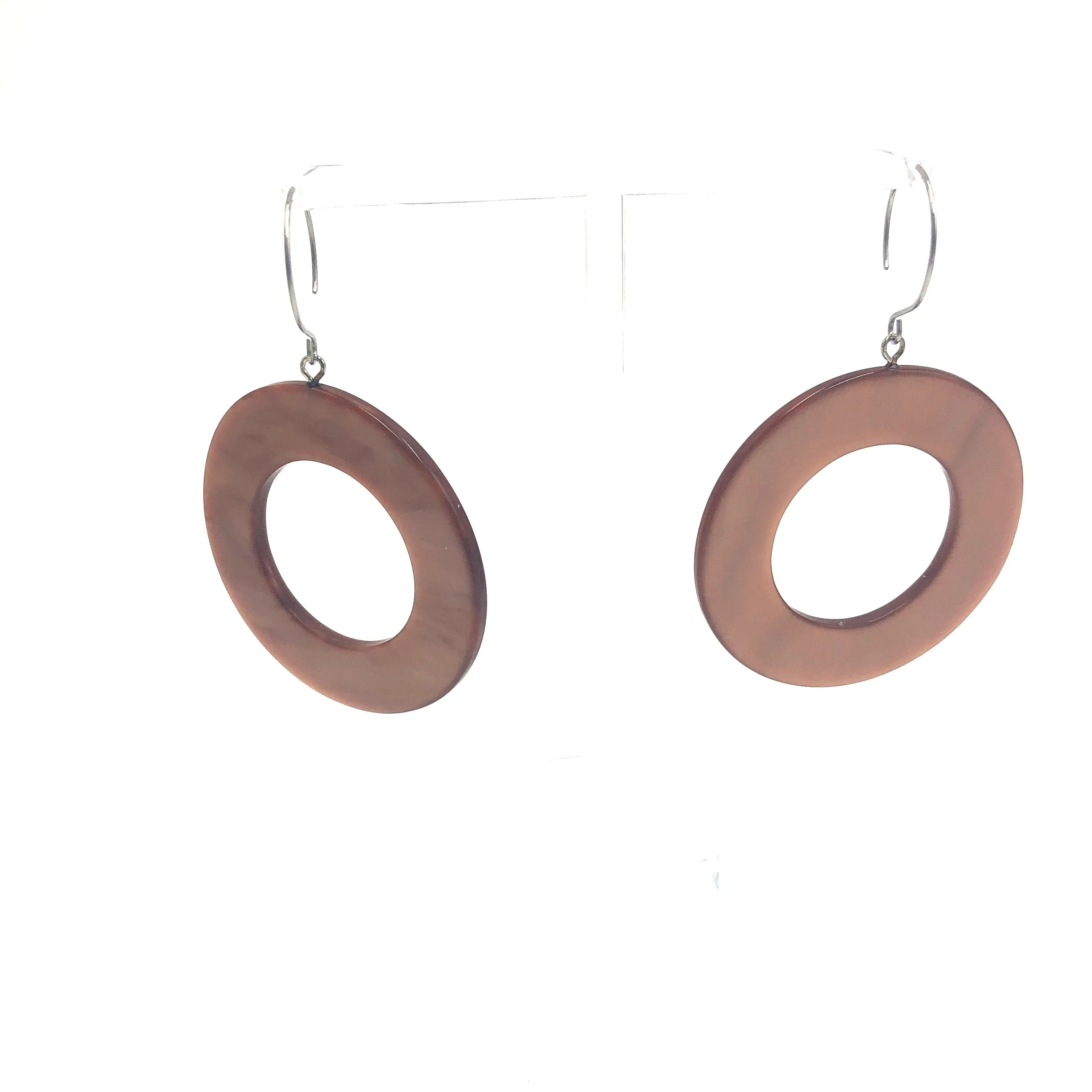 Mink Silk Jumbo Donut Drop Earrings