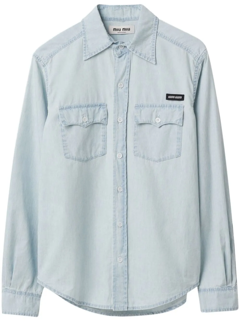 MiuMiu  |Long Sleeves Cotton Logo Shirts & Blouses