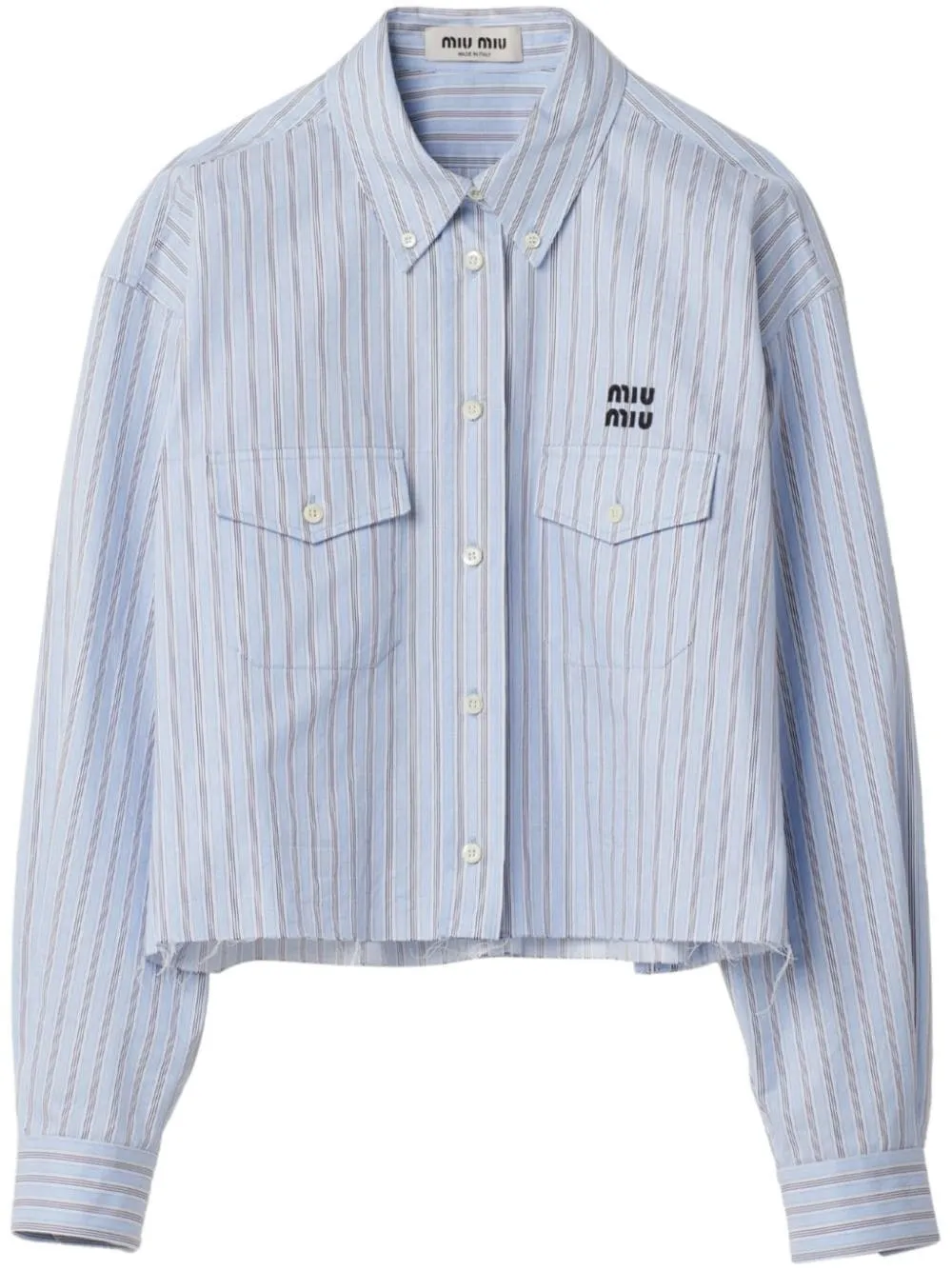 MiuMiu  |Stripes Long Sleeves Cotton Shirts & Blouses