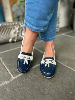 Navy Nautical Leather Tassel Loafer