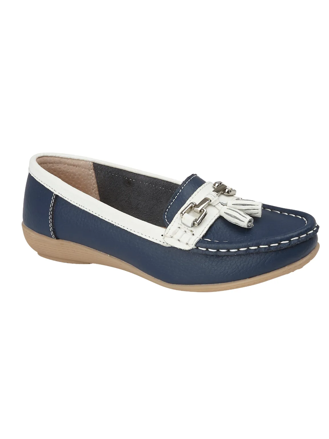 Navy Nautical Leather Tassel Loafer