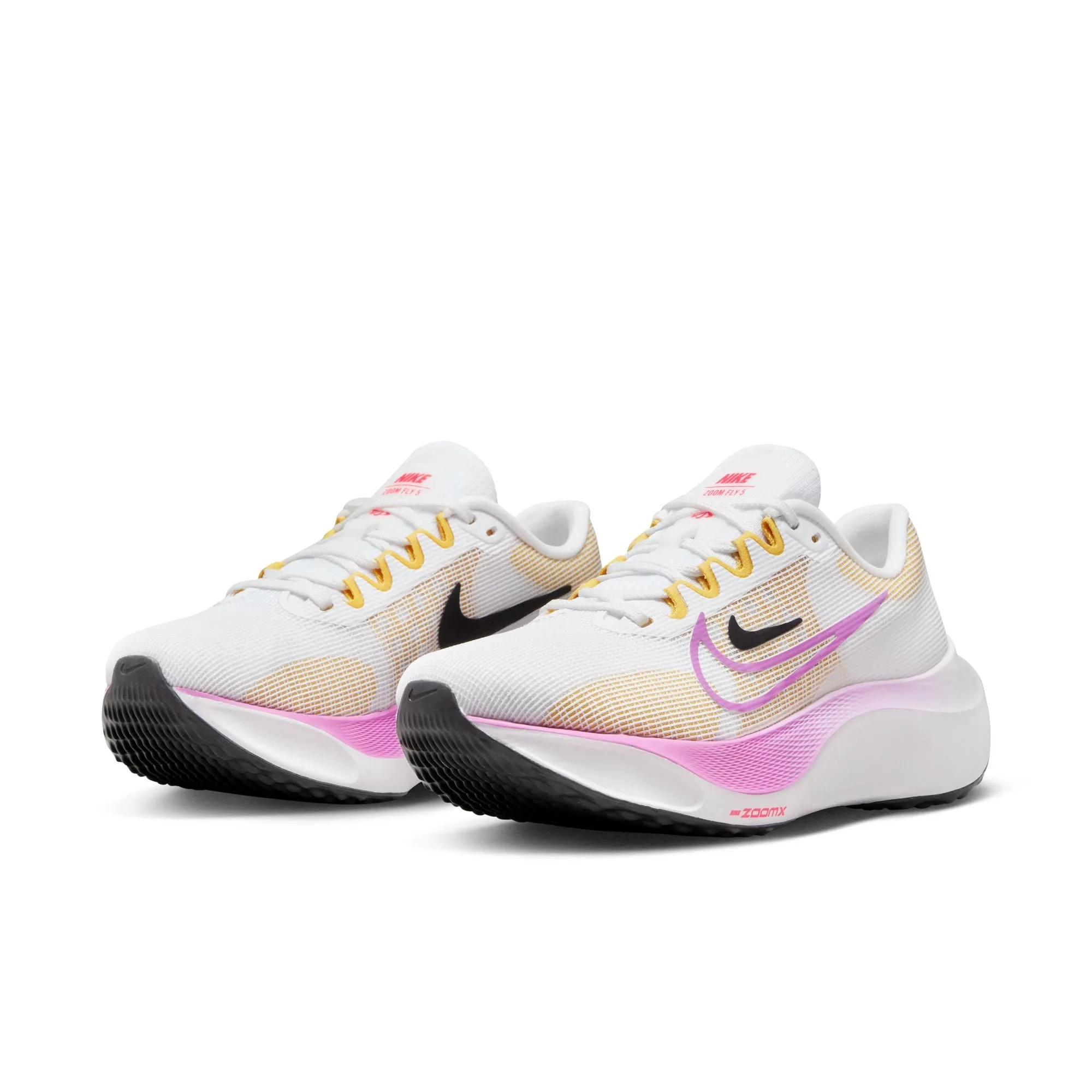 Nike Zoom Fly 5 (B Width)- White/Rush Fuschsia (Womens)