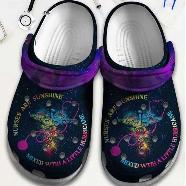 Nurse Are Sunshine Mixed With A Little Hurricane Meaningful Crocs Clog Shoes – 90sfootwear