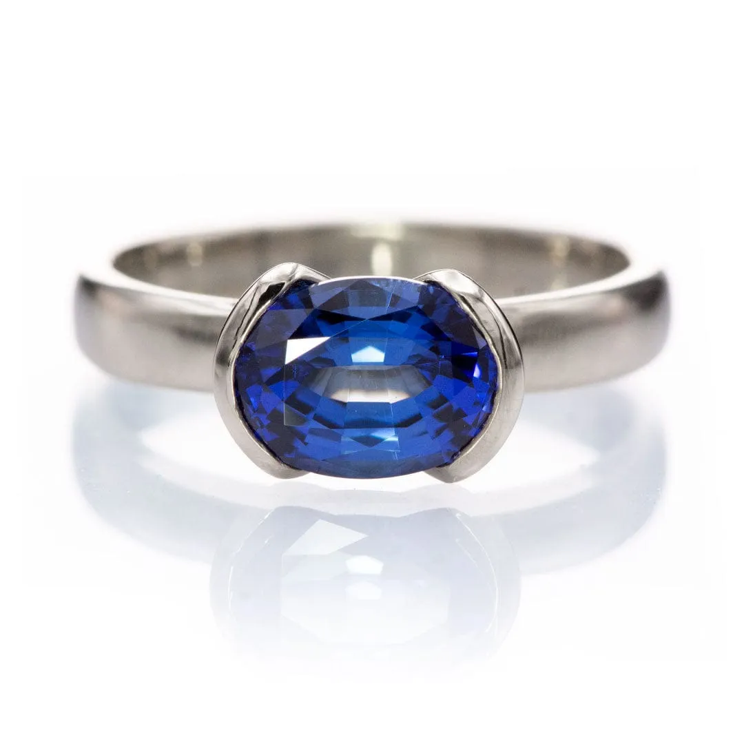 Oval Cut Lab Created Blue Sapphire Gemstone