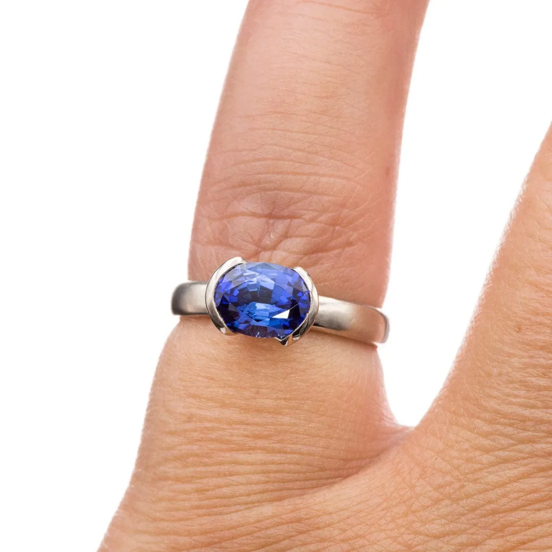 Oval Cut Lab Created Blue Sapphire Gemstone