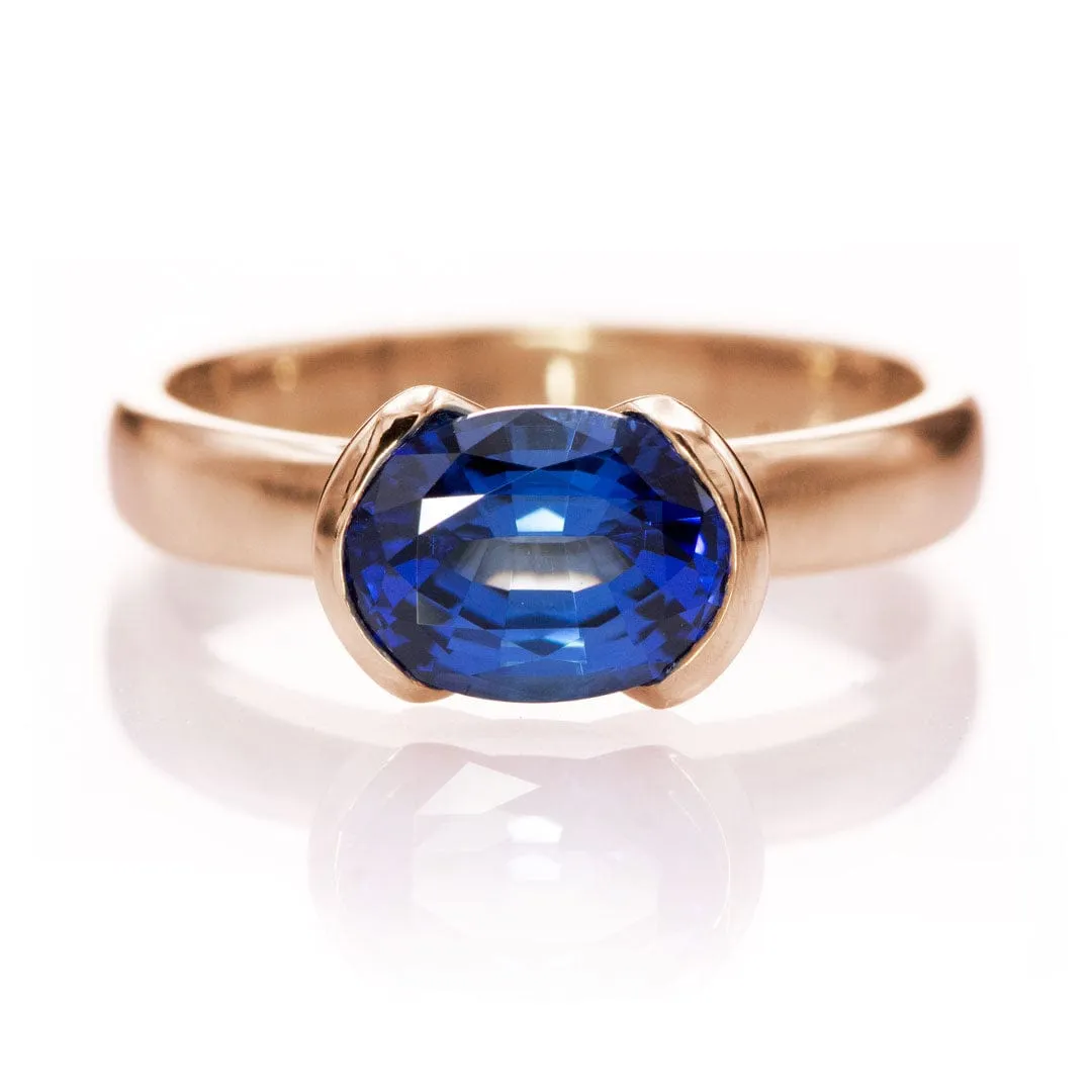 Oval Cut Lab Created Blue Sapphire Gemstone