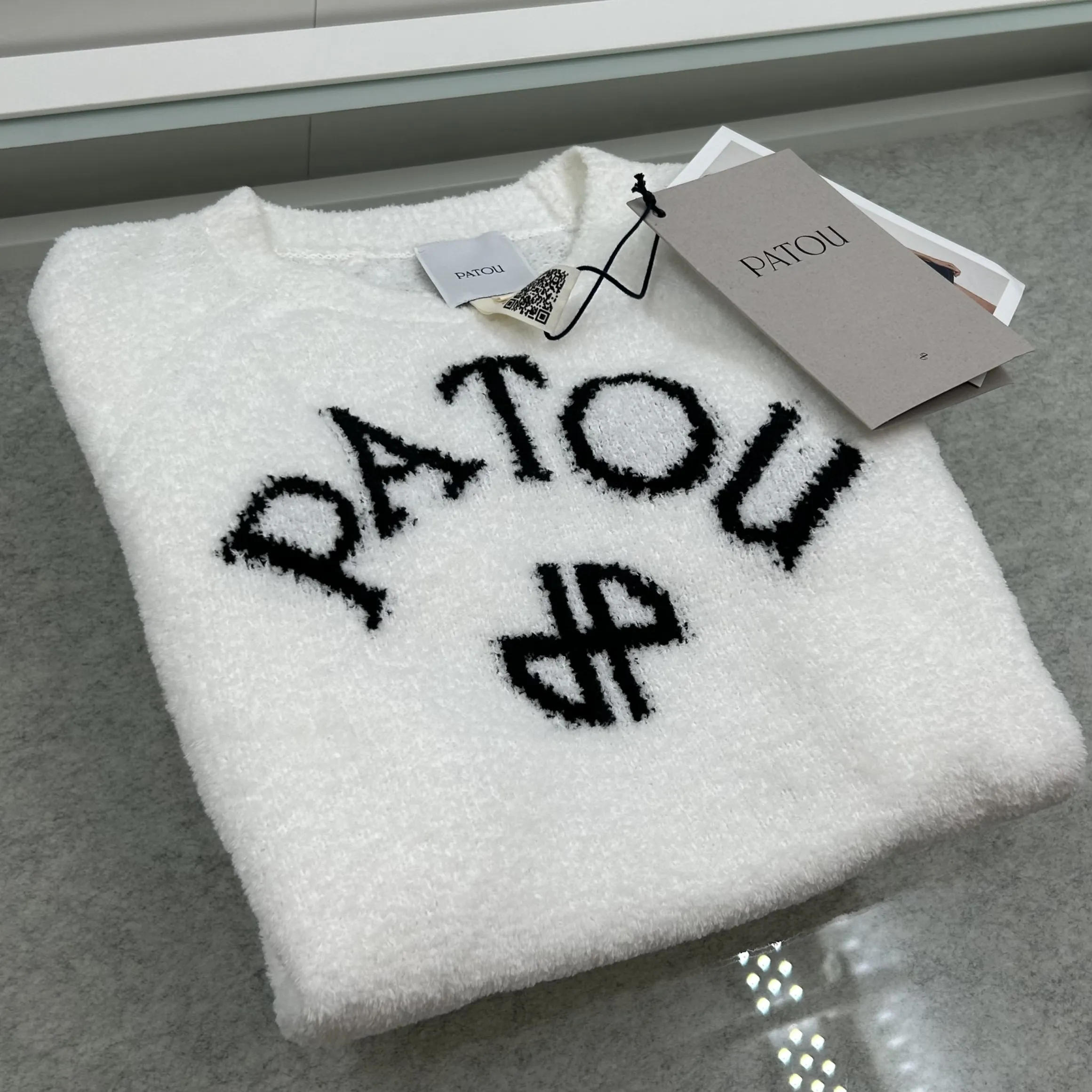 PATOU  |Long Sleeves Plain Cotton Logo V-neck & Crew neck