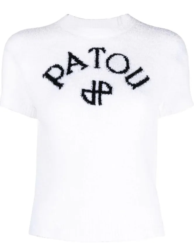 PATOU  |Long Sleeves Plain Cotton Logo V-neck & Crew neck