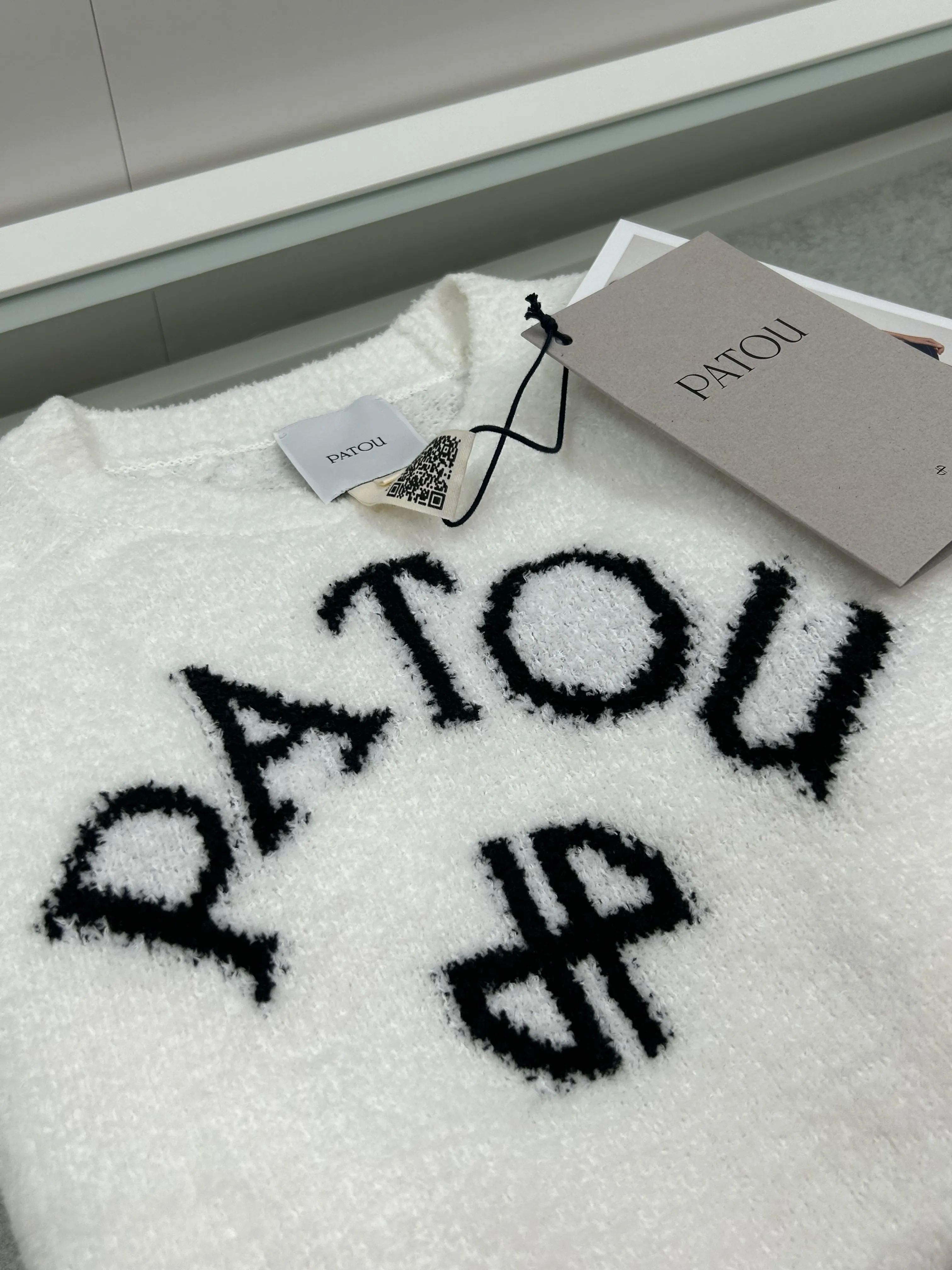 PATOU  |Long Sleeves Plain Cotton Logo V-neck & Crew neck