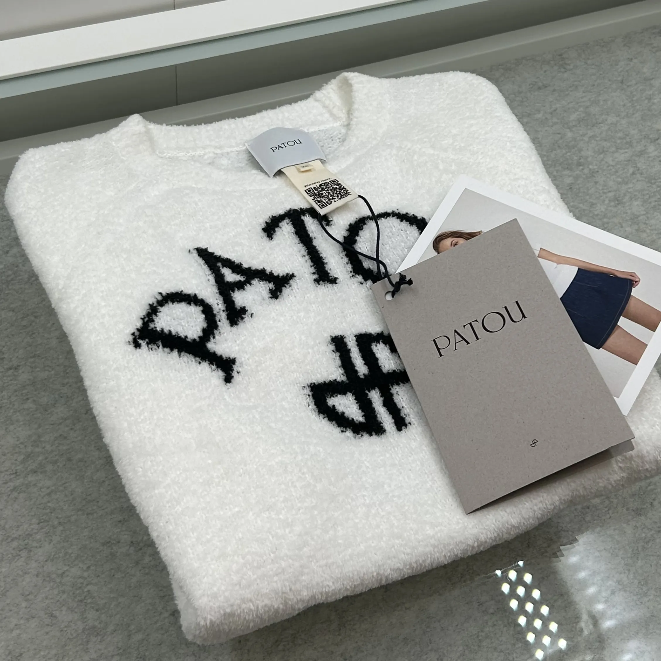 PATOU  |Long Sleeves Plain Cotton Logo V-neck & Crew neck