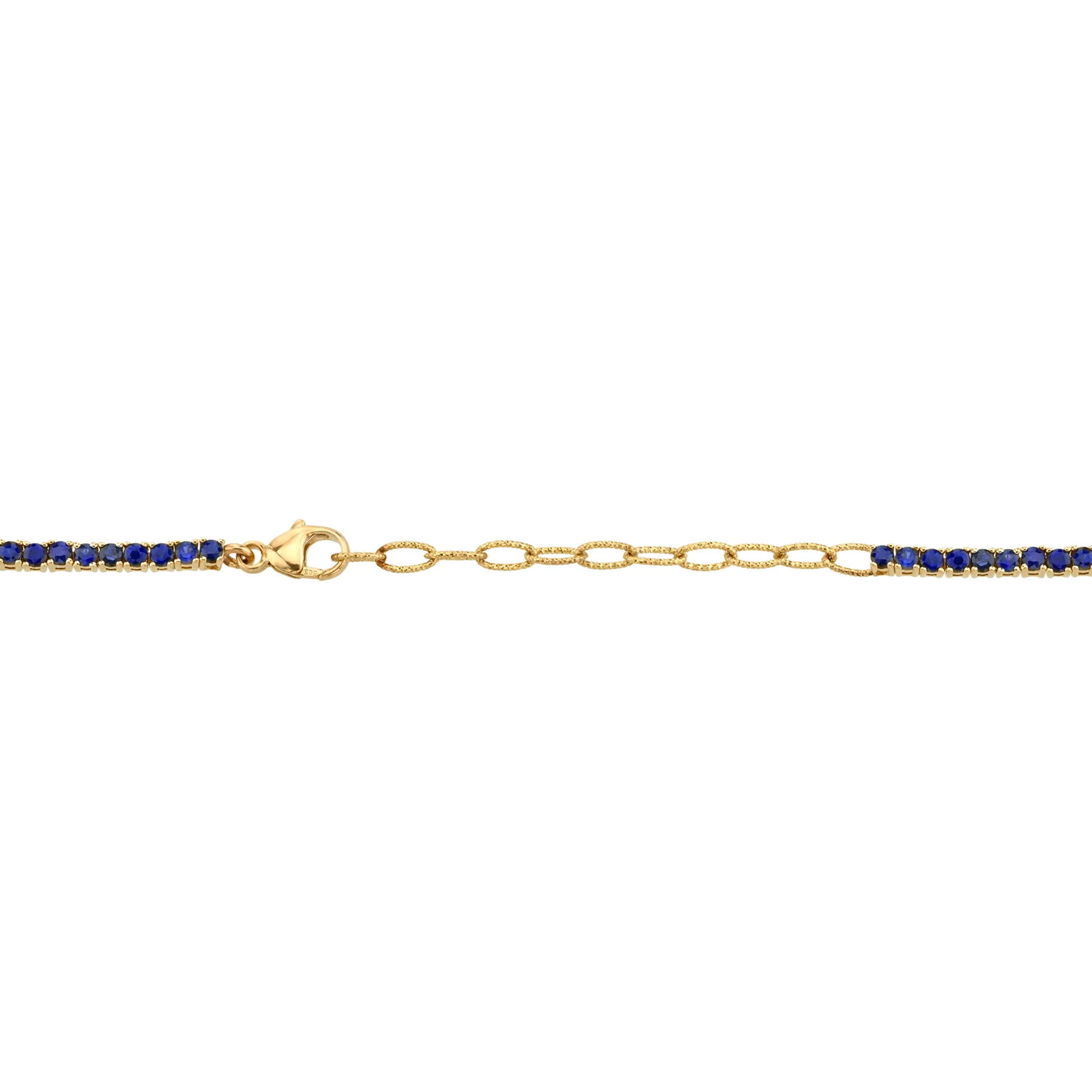 Perfect Collar Tennis Necklace - Blue Sapphire / 14k Yellow Gold