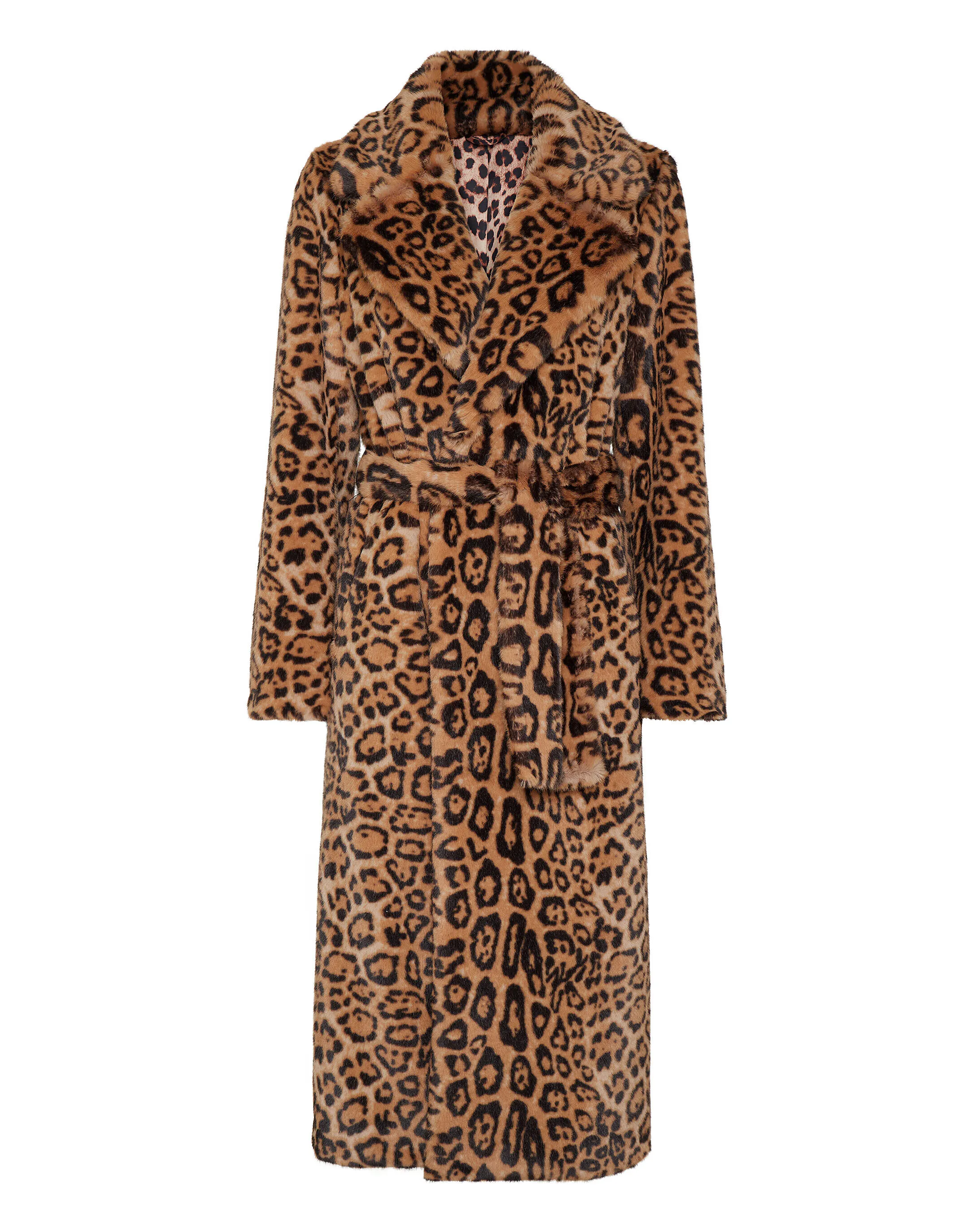 PHILIPP PLEIN Eco Mink Coat Long Leopard