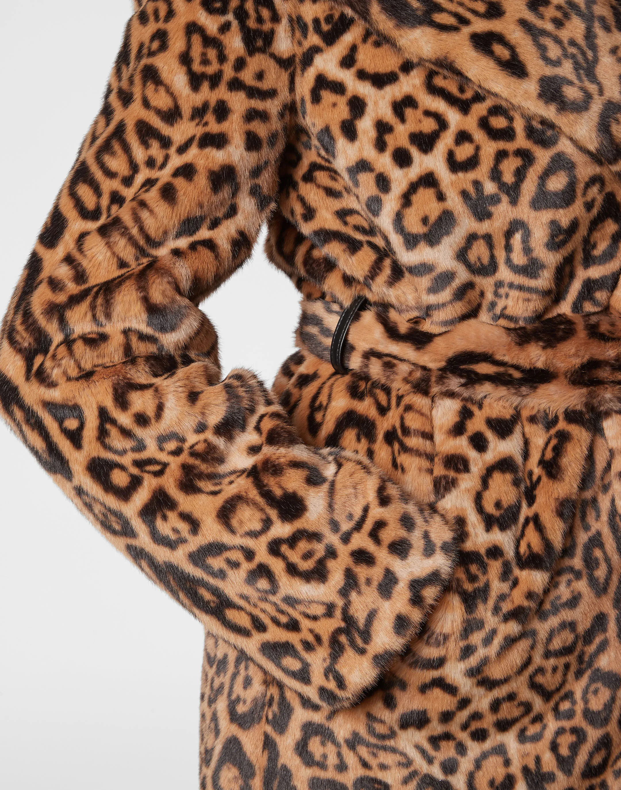 PHILIPP PLEIN Eco Mink Coat Long Leopard