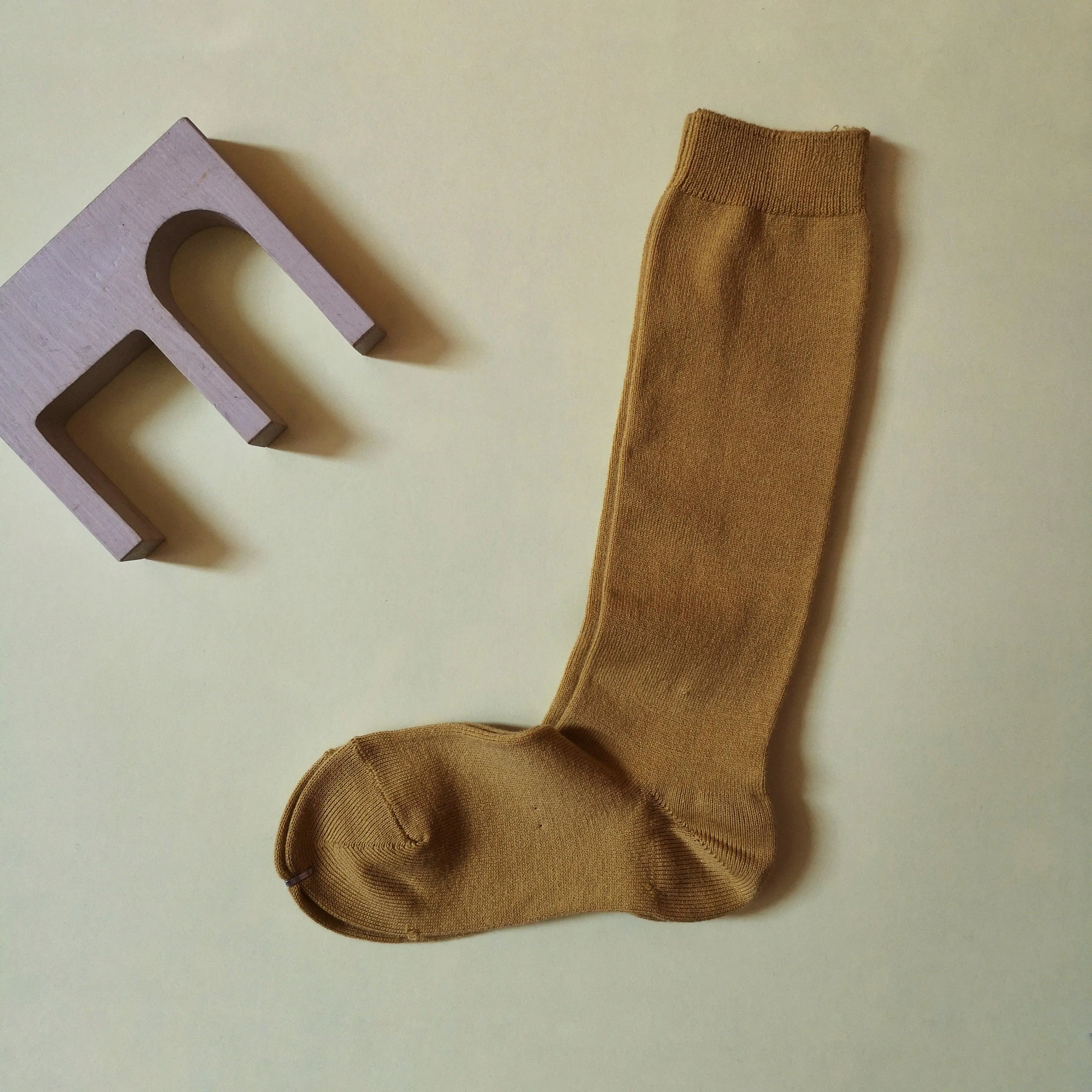 Plain high socks- MUSTARD (629)