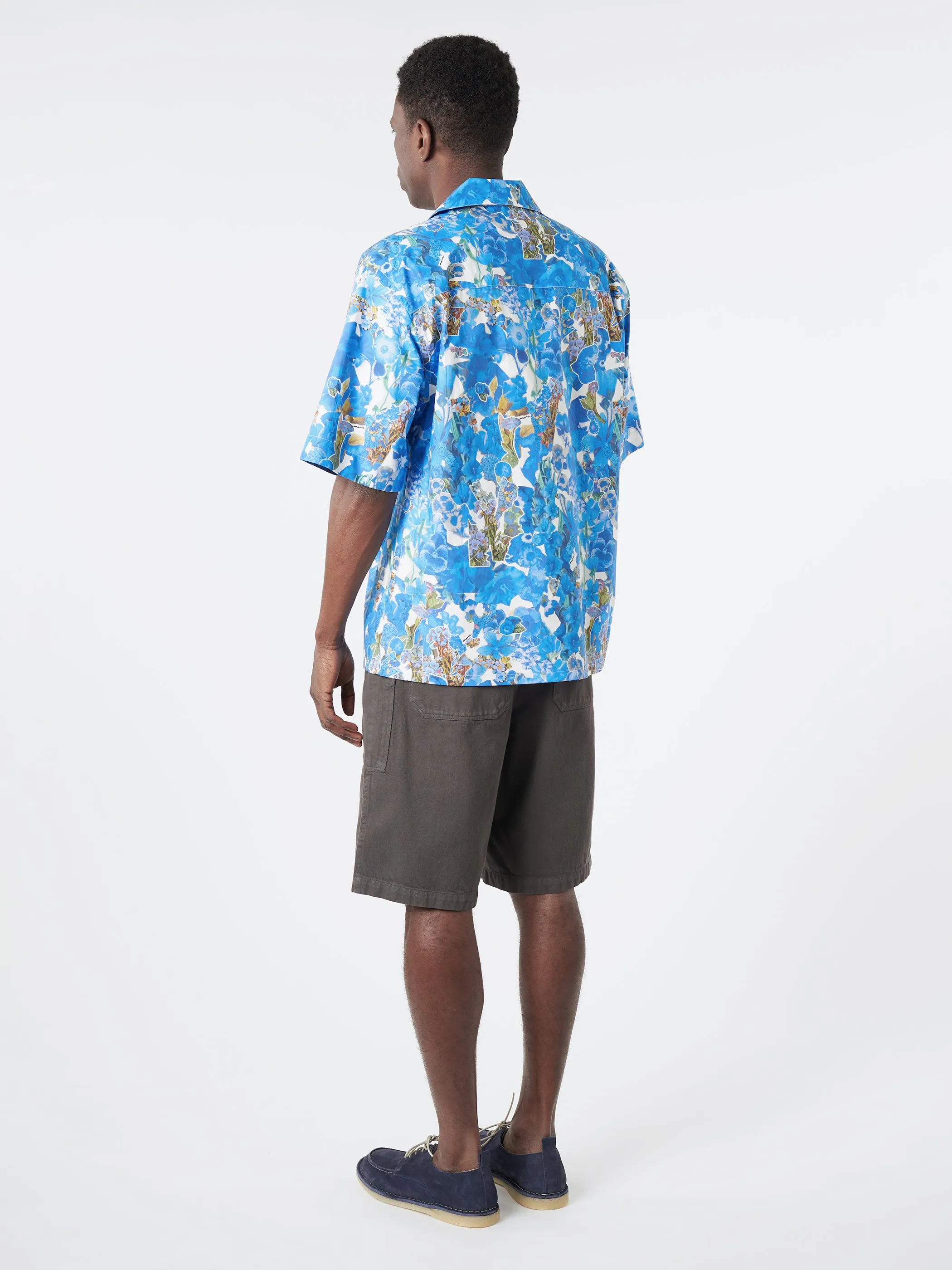 Poplin Bowling Shirt with Allegro Blues Print