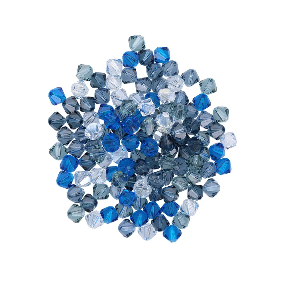 PRESTIGE 5328 4mm Bicone Denim Blue Jeans Crystal Designer Bead Blend