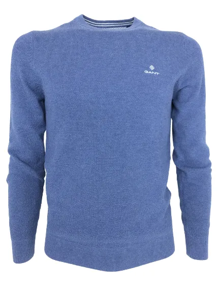 PULLOVER UOMO AZZURRO 100% COTONE