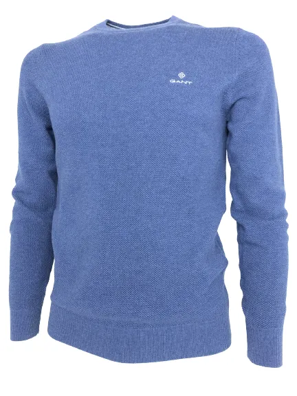 PULLOVER UOMO AZZURRO 100% COTONE