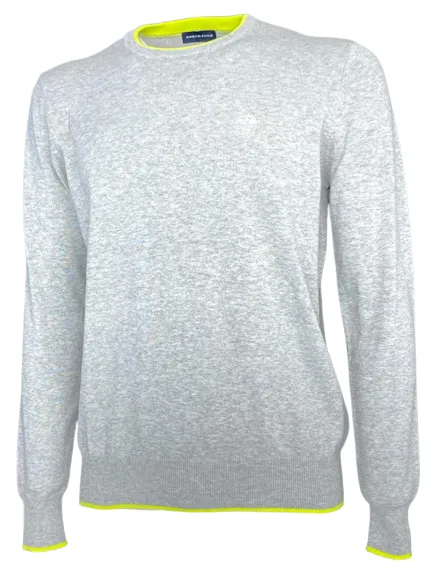 PULLOVER UOMO GRIGIO 100% COTONE