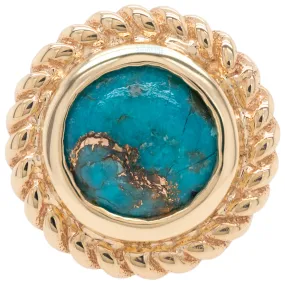 Raine Threaded End in Gold with Copper Blue Turquoise