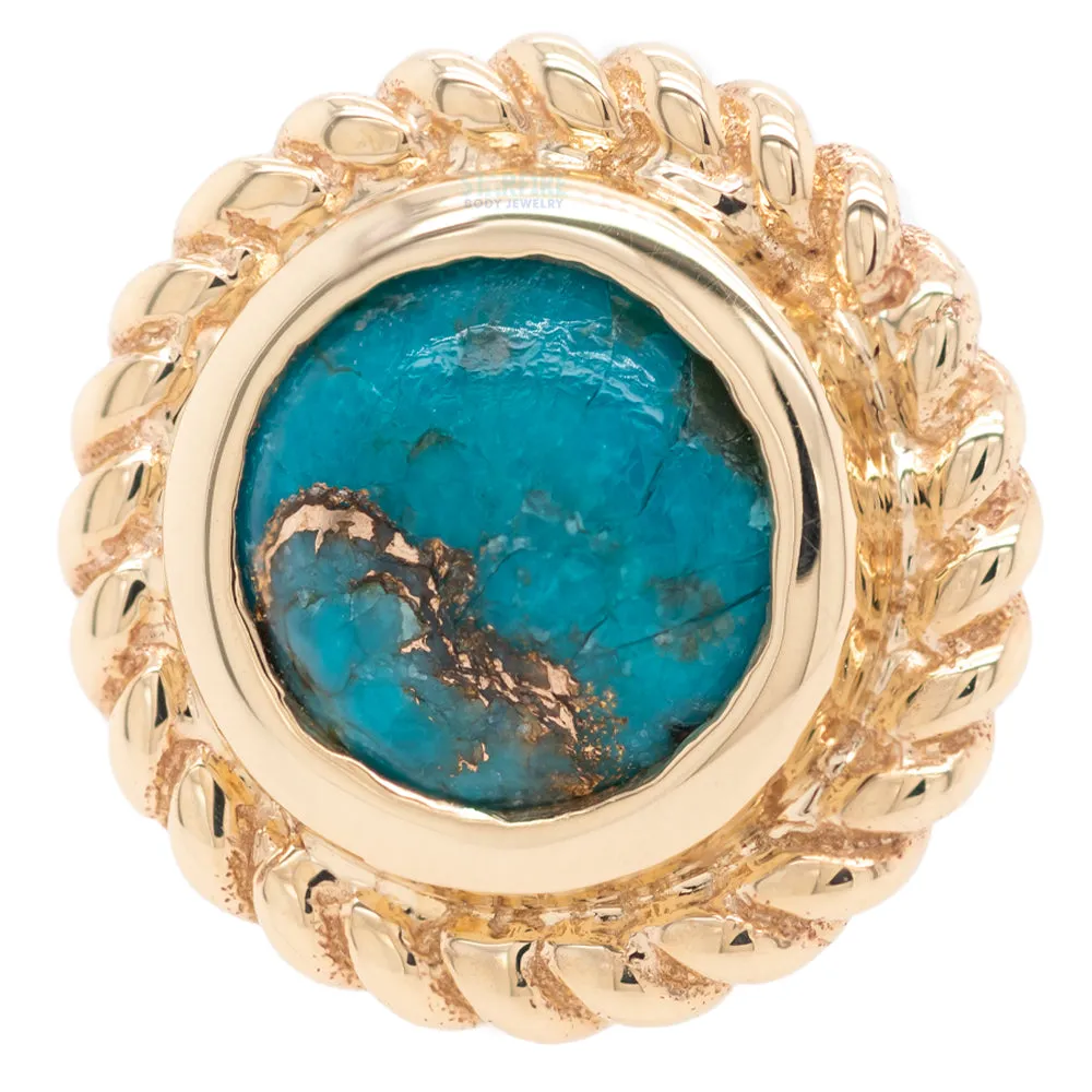 Raine Threaded End in Gold with Copper Blue Turquoise