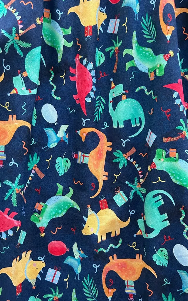 Retrolicious Vintage Dress in Party Dinos Print - L & 1XL left only