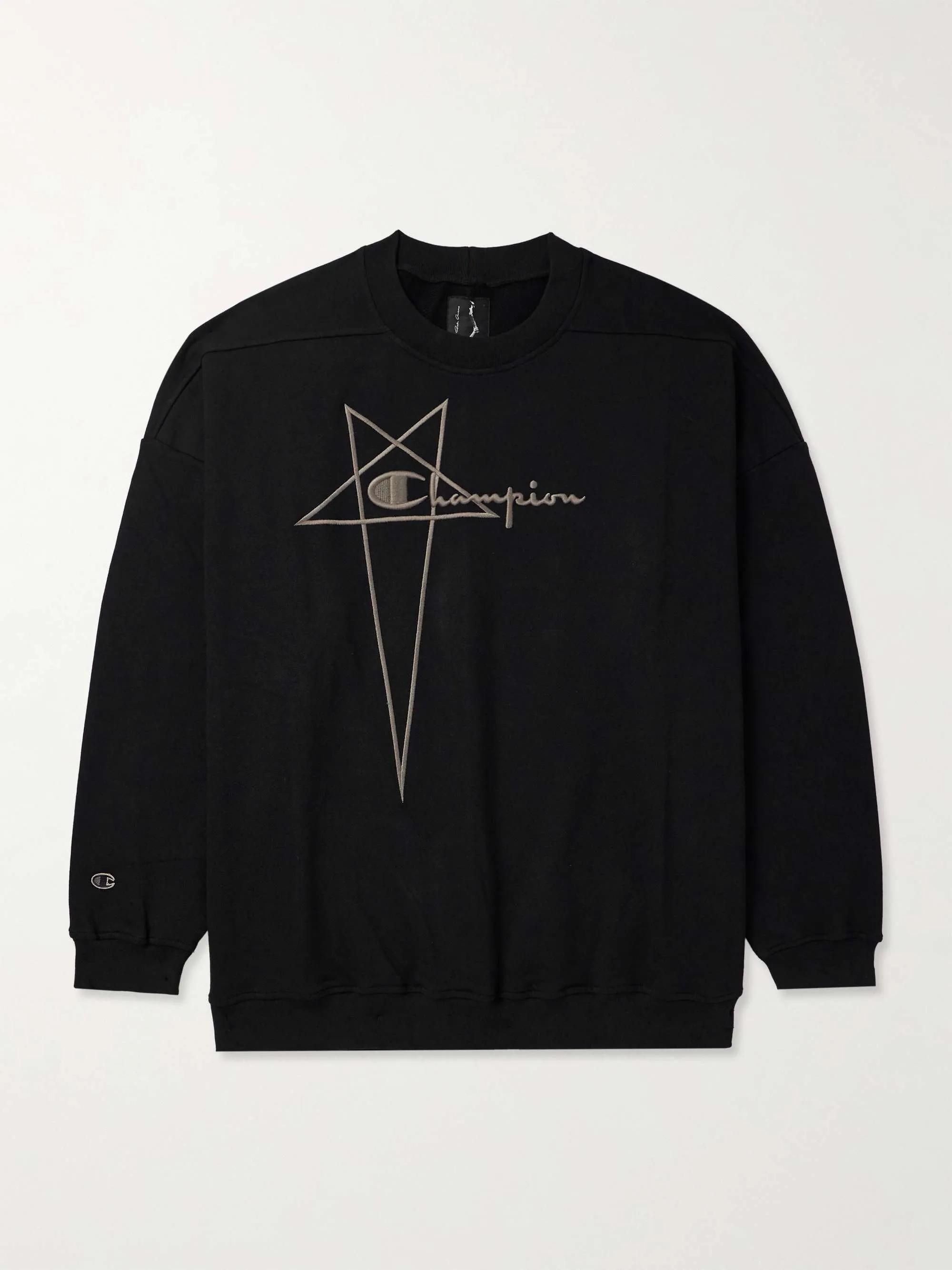 RICK OWENS  |Long Sleeves Plain Cotton Logo Designers Sweatshirts