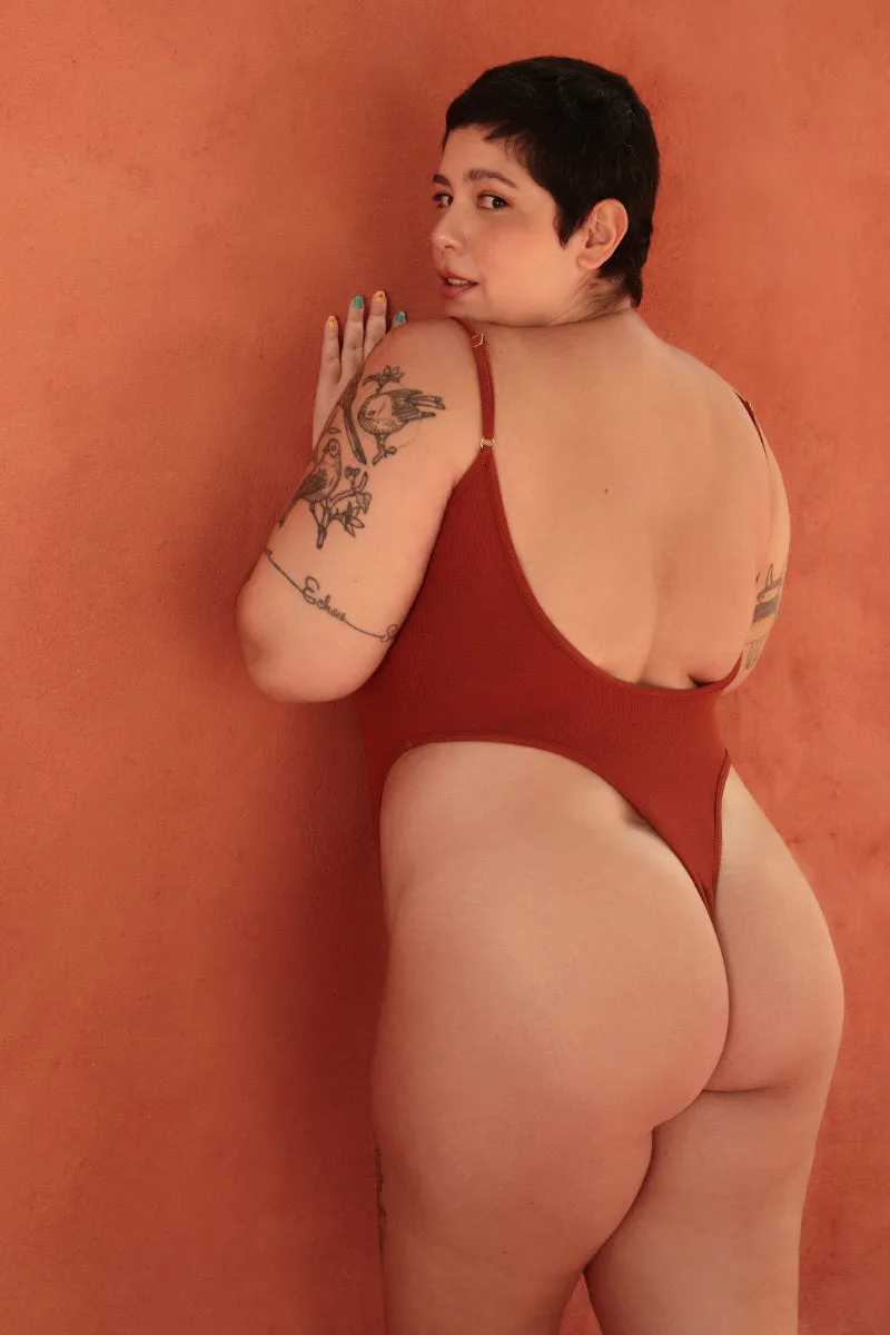 Rolling KI Bodysuit - Ribbed Clay