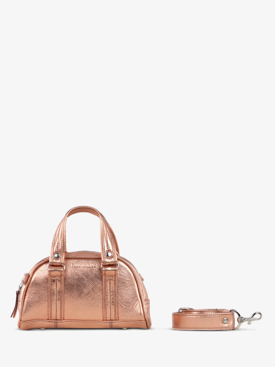 Rose Gold Metallic Leather for Women - LeMini Bowling Rose Gold | PAUL MARIUS