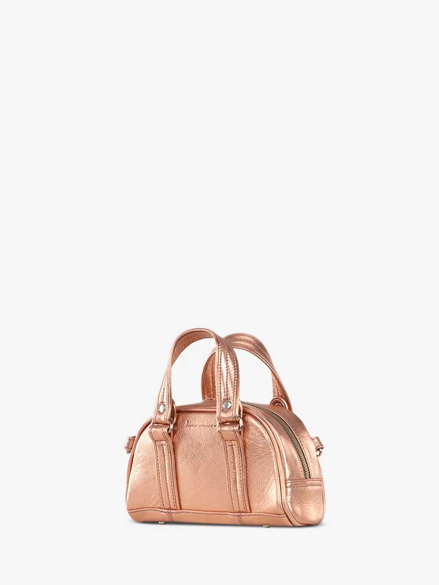 Rose Gold Metallic Leather for Women - LeMini Bowling Rose Gold | PAUL MARIUS