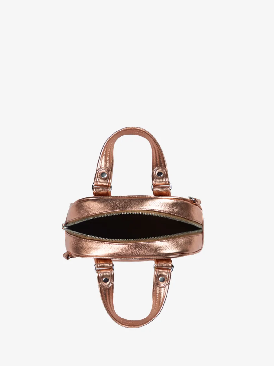 Rose Gold Metallic Leather for Women - LeMini Bowling Rose Gold | PAUL MARIUS