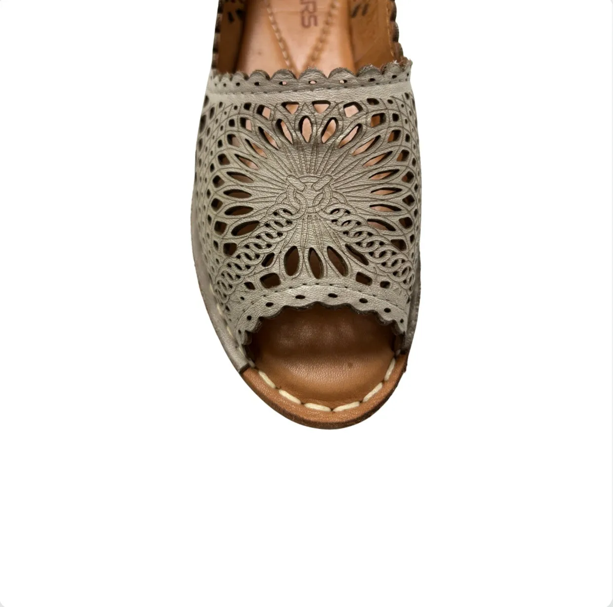 Rudy Mink Lace-Cut Sandal