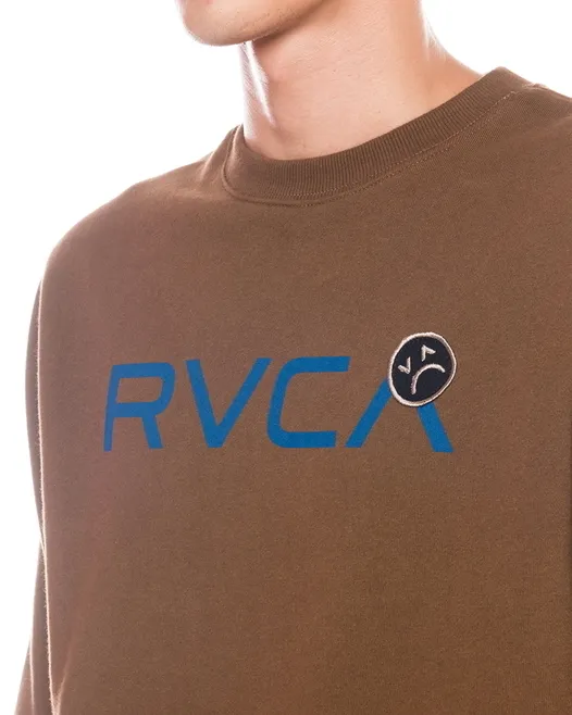 RVCA  |Crew Neck Unisex Long Sleeves Plain Logo Sweatshirts