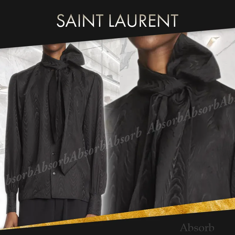 Saint Laurent  |Silk Long Sleeves Luxury Shirts