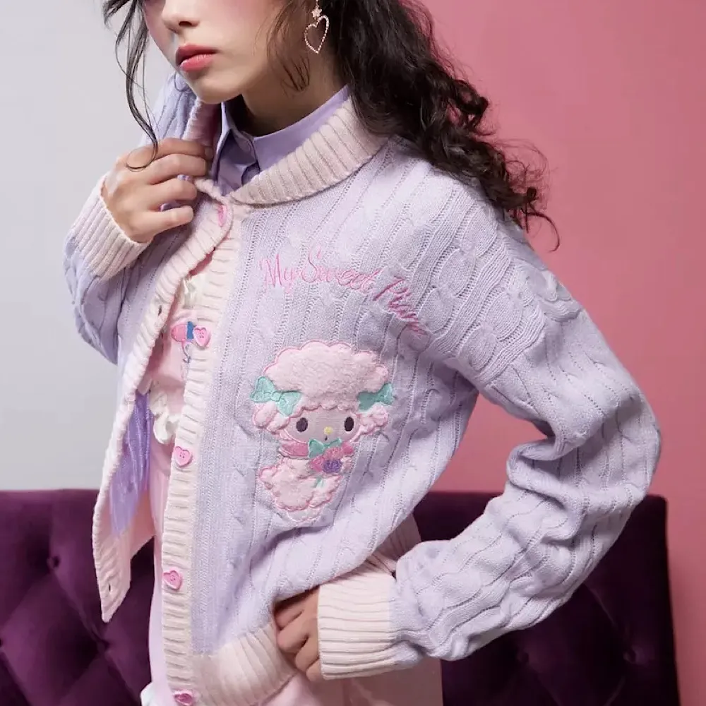 SANRIO  |Casual Style Nylon Long Sleeves Logo Cardigans