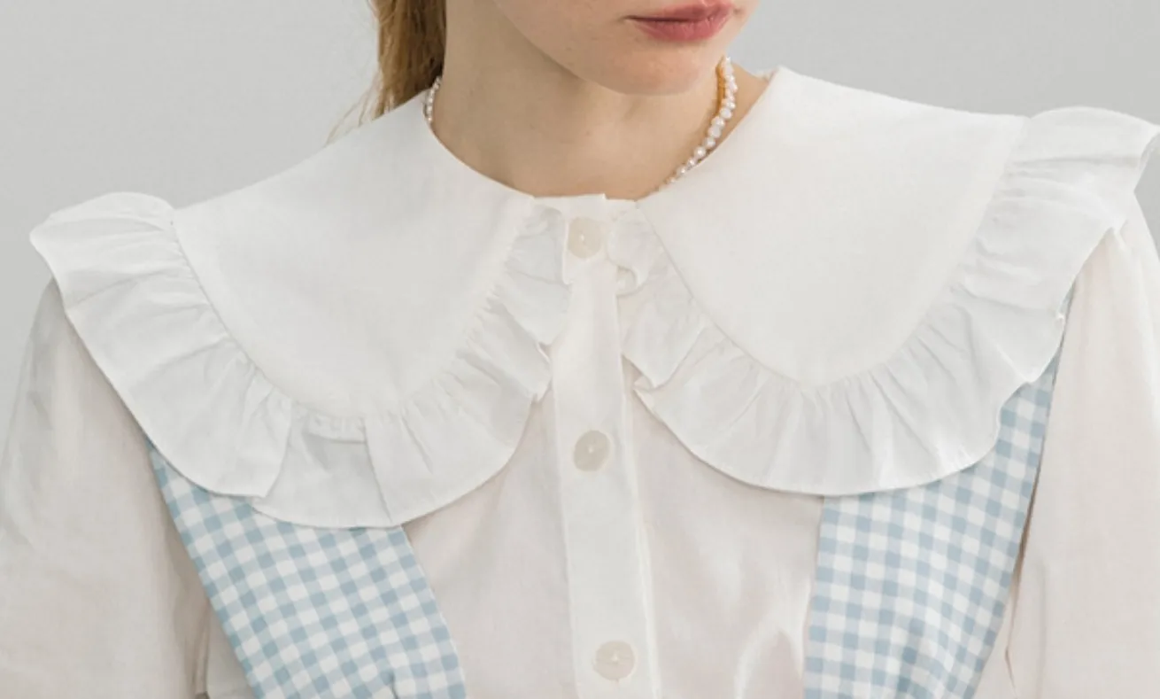 Since Then  |Gingham Long Sleeves Plain Cotton Shirts & Blouses