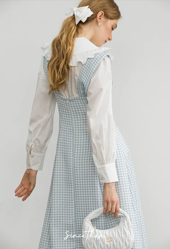 Since Then  |Gingham Long Sleeves Plain Cotton Shirts & Blouses