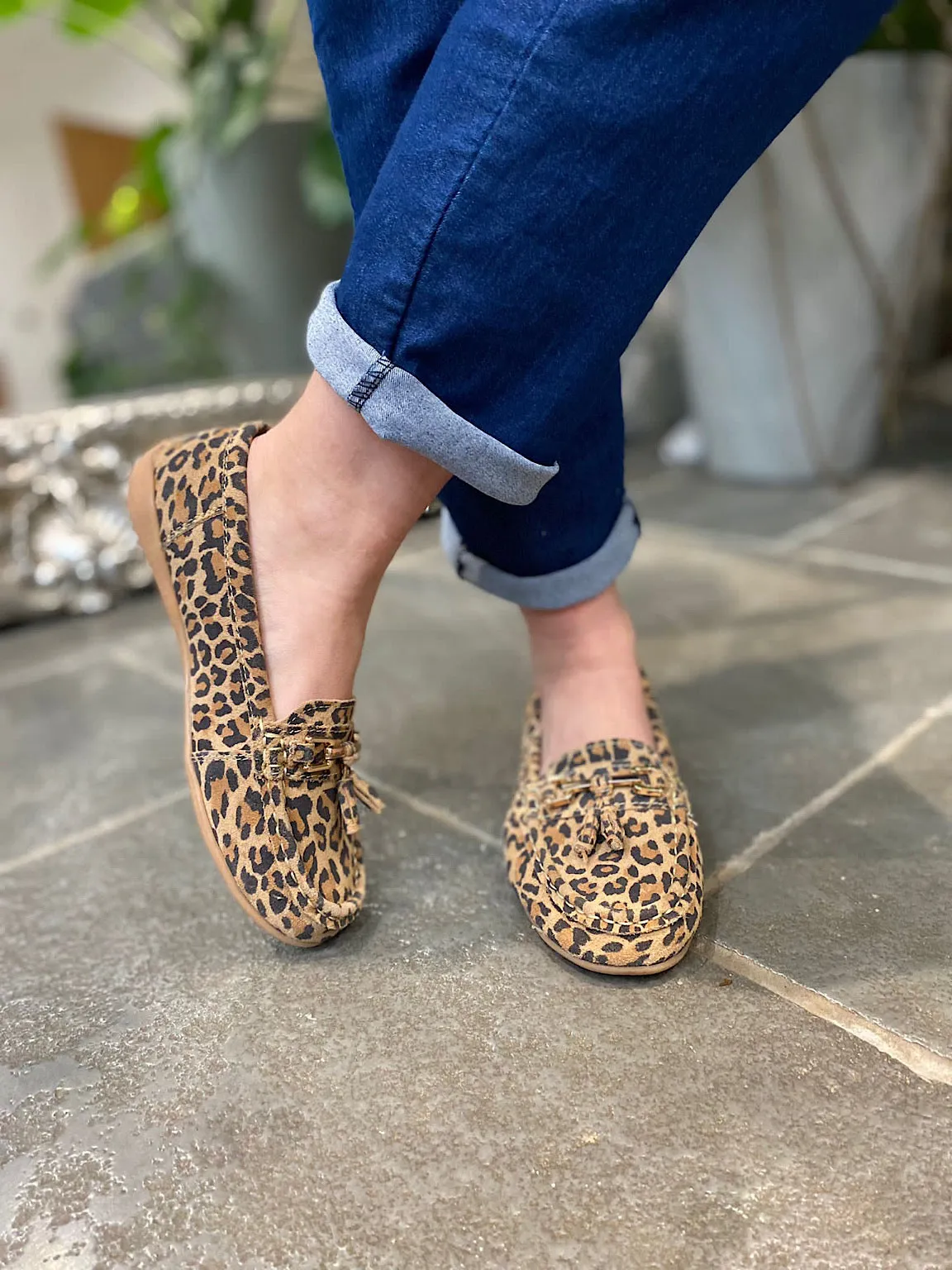 Size 4 Leopard Tassel Loafer