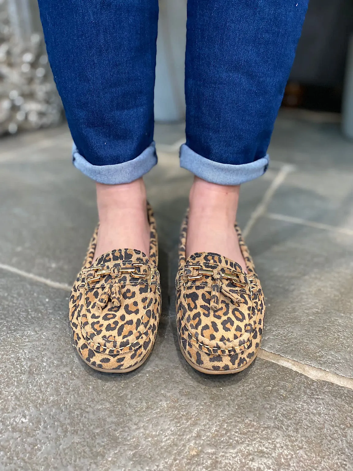 Size 4 Leopard Tassel Loafer