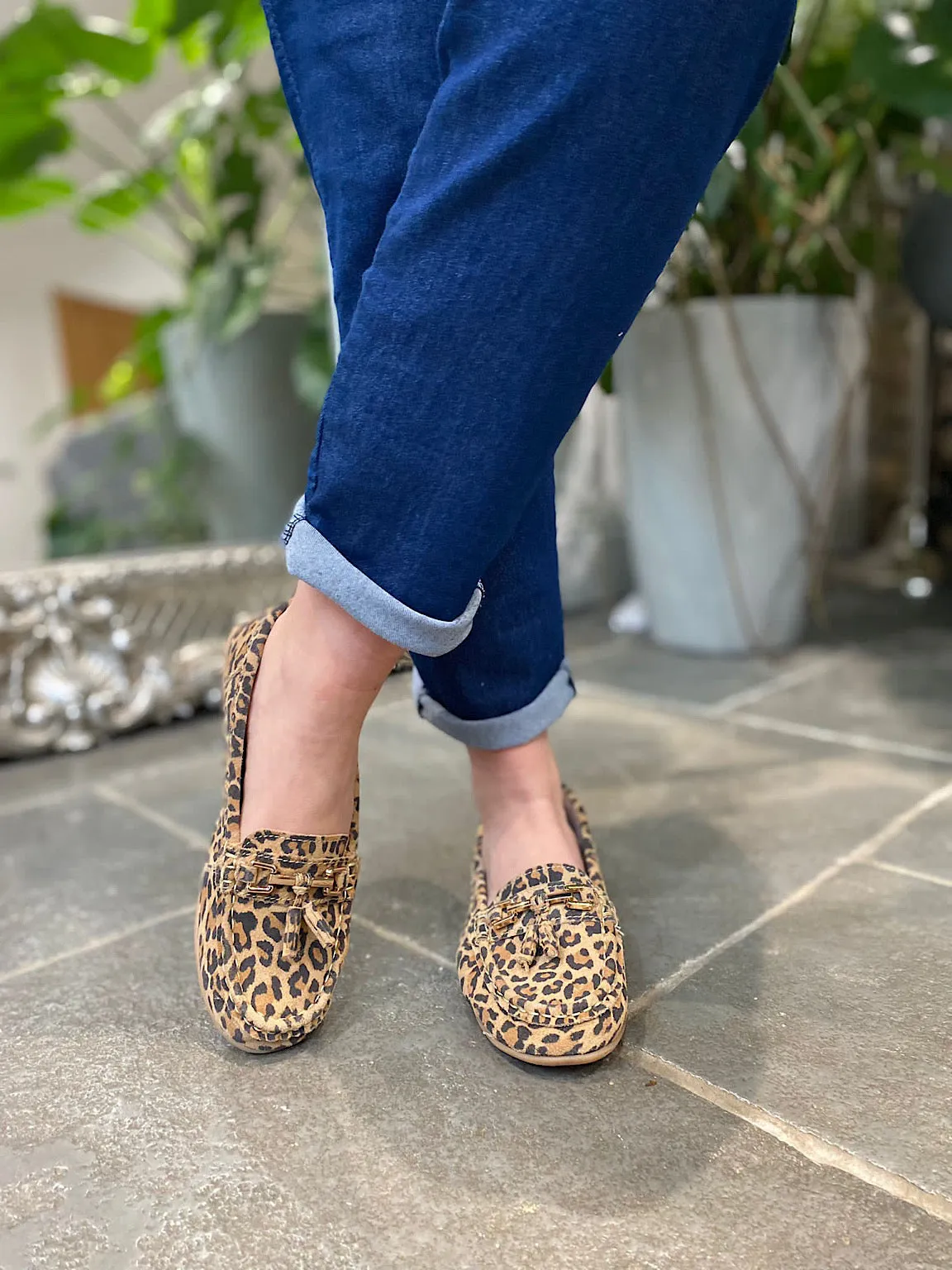 Size 4 Leopard Tassel Loafer